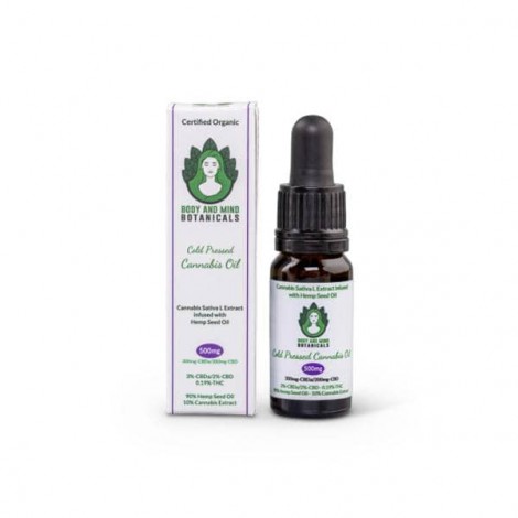 Body and Mind Botanicals 500mg CBD Cold Pressed Cannabis Oil 10ml