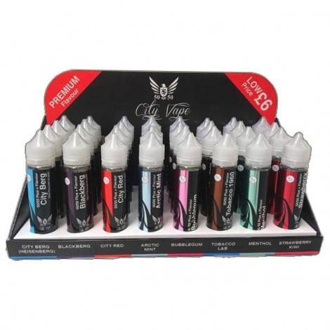 City Vape Shortfill Retail Display Kit (50VG-50PG) – 32 Pieces