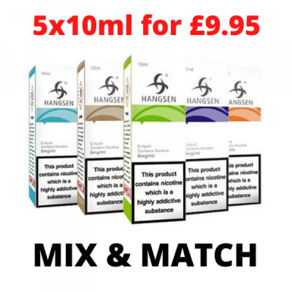 Hangsen E Liquid  50ml (5x 10ml) – Mix And Match All Flavours